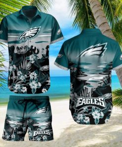 Philadelphia Eagles NFL SAS Tropical Pattern Beach Hawaiian Shirt And Short For Best Fans New Trends For This Summer Beach