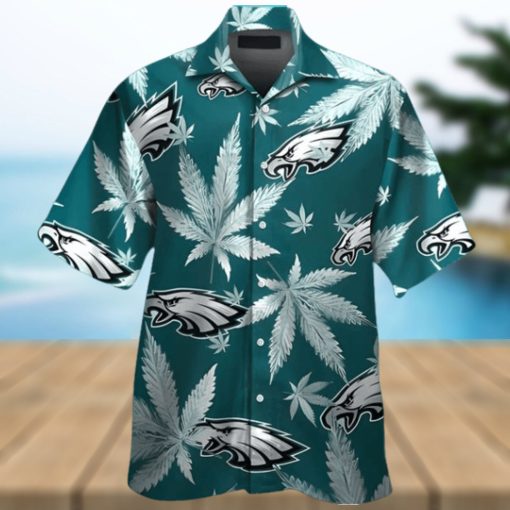 Philadelphia Eagles Short Sleeve Button Up Tropical Hawaiian Shirt