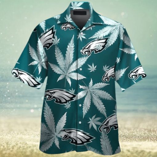 Philadelphia Eagles Short Sleeve Button Up Tropical Hawaiian Shirt