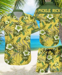 Pickle Rick Hawaiian Shirts And Short Summer Beach Set