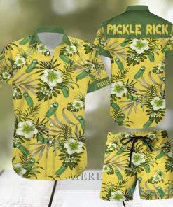 Pickle Rick Hawaiian Shirts And Short Summer Beach Set