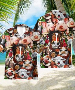 Pigs Play In The Farm Gift For Farmer AOP Hawaiian Shirt Beach Lover Summer Gift Shirt