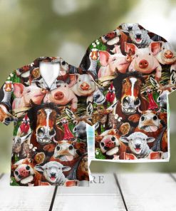 Pigs Play In The Farm Gift For Farmer AOP Hawaiian Shirt Beach Lover Summer Gift Shirt