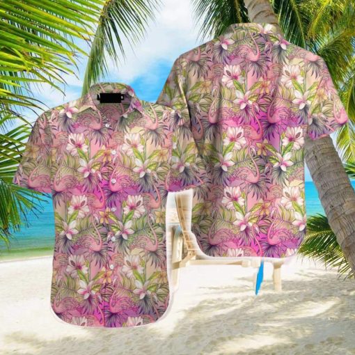 Pink Flamingo Tropical Hawaiian Shirt Aloha Casual Shirt For Men And Women