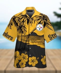 Pittsburg Steelers Short Sleeve Button Up Tropical Hawaiian Shirt