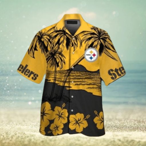 Pittsburg Steelers Short Sleeve Button Up Tropical Hawaiian Shirt