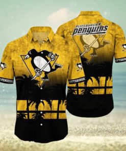 Pittsburgh Penguins NHL Logo Coconut Tropical Hawaiian Shirt Beach Gift For Fans