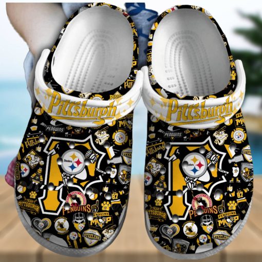 Pittsburgh Penguins NHL Sport Crocs Crocband Clogs Shoes Comfortable For Men Women and Kids – Footwearelite Exclusive