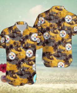 Pittsburgh Steelers Coconut Tree All Over Print Hawaiian Shirt Beach Shirt NFL