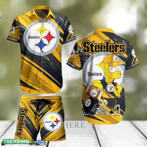 Pittsburgh Steelers Football NFL Bart Simpson Hawaiian Shirt And Short For Best Fans Gift New Trending Beach Holiday