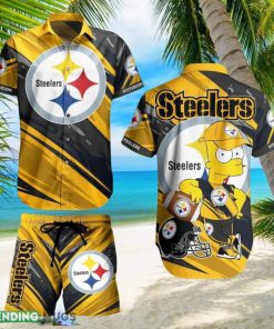 Pittsburgh Steelers Football NFL Bart Simpson Hawaiian Shirt And Short For Best Fans Gift New Trending Beach Holiday