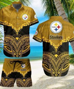 Pittsburgh Steelers Football NFL Polynesian Pattern Hawaiian Shirt And Short For Best Fans Gift New Trending Beach Holiday