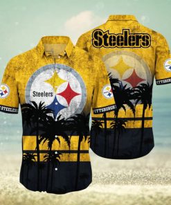 Pittsburgh Steelers Logo Coconut Tropical Hawaiian Shirt Beach Gift For Fans