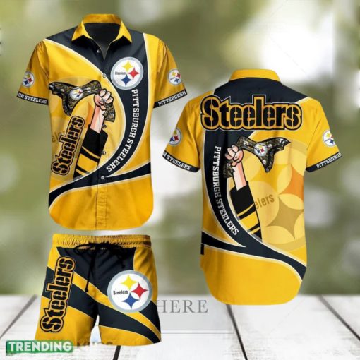 Pittsburgh Steelers NFL Bold Hawaiian Shirt And Short For Best Fans New Trends For This Summer Beach