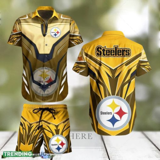 Pittsburgh Steelers NFL Bright Hawaiian Shirt And Short For Best Fans New Trends For This Summer Beach