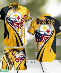 Pittsburgh Steelers NFL Hawaiian Shirt Vintage US Flag Graphic Trends Summer Gift For Men Women Fan NFL