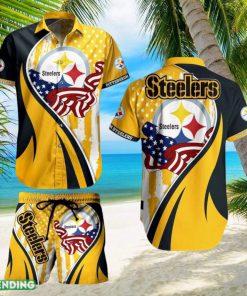 Pittsburgh Steelers NFL Hawaiian Shirt Vintage US Flag Graphic Trends Summer Gift For Men Women Fan NFL