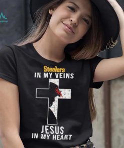 Pittsburgh Steelers NFL In My Veins Jesus In My Heart Cross 2024 T Shirt