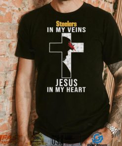 Pittsburgh Steelers NFL In My Veins Jesus In My Heart Cross 2024 T Shirt