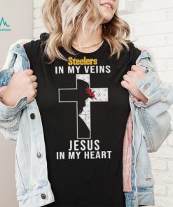 Pittsburgh Steelers NFL In My Veins Jesus In My Heart Cross 2024 T Shirt