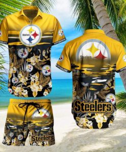 Pittsburgh Steelers NFL SAS Tropical Pattern Beach Hawaiian Shirt And Short For Best Fans New Trends For This Summer Beach