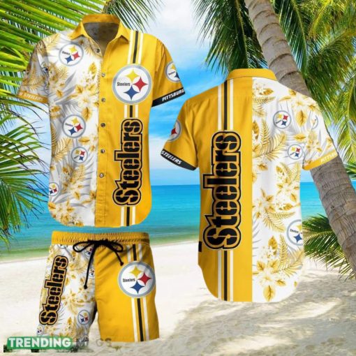 Pittsburgh Steelers NFL Tropical Pattern Hawaiian Shirt And Short For Best Fans Gift New Trending Beach Holiday