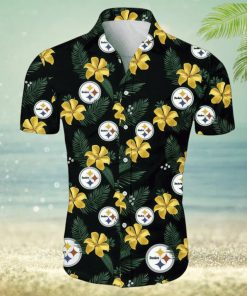 Pittsburgh Steelers Tropical Flower Pattern Hawaiian Shirt Beach Shirt NFL