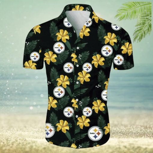 Pittsburgh Steelers Tropical Flower Pattern Hawaiian Shirt Beach Shirt NFL