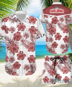 Pizza Papa John’S Hawaiian Shirts And Short Summer Beach Set