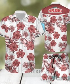 Pizza Papa John’S Hawaiian Shirts And Short Summer Beach Set