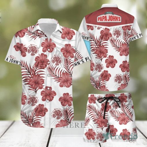 Pizza Papa John’S Hawaiian Shirts And Short Summer Beach Set