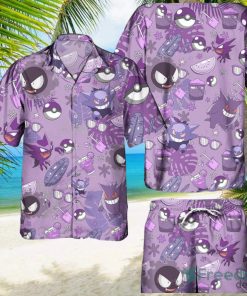 Pokemon Gengar Hawaiian Shirts And Short Summer Beach Set