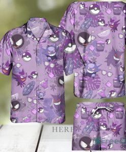 Pokemon Gengar Hawaiian Shirts And Short Summer Beach Set