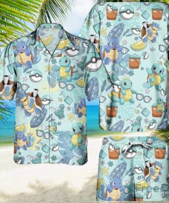 Pokemon Squirtle Hawaiian Shirts And Short Summer Beach Set