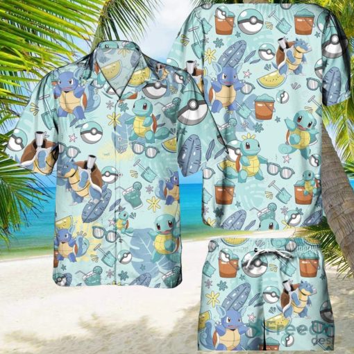 Pokemon Squirtle Hawaiian Shirts And Short Summer Beach Set