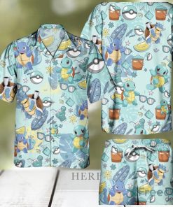 Pokemon Squirtle Hawaiian Shirts And Short Summer Beach Set