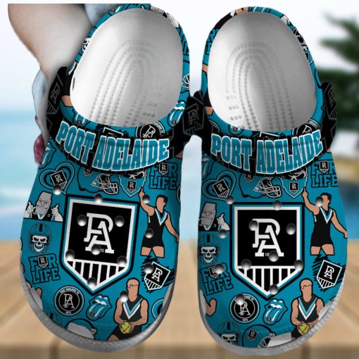 Port Adelaide Power AFL Sport Crocs Crocband Clogs Shoes Comfortable For Men Women and Kids – Footwearelite Exclusive