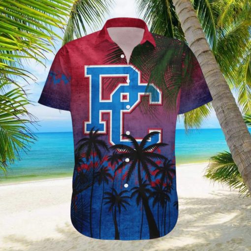 Presbyterian Blue Hose Hawaiian Shirt Summer Gift Coconut Tree Tropical Grunge Pattern For NCAA Fans