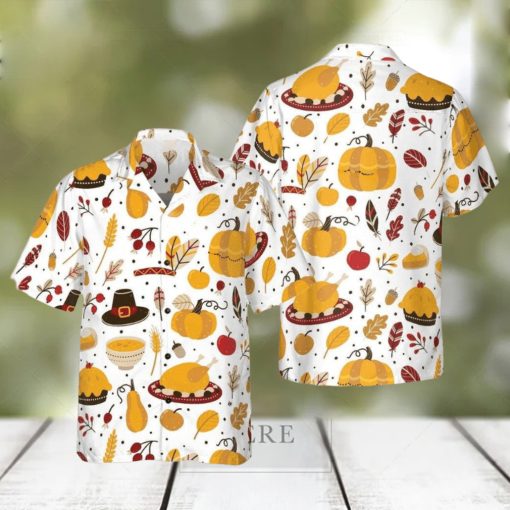 Pumpkins Thanksgiving Pattern Hawaiian Shirt Aloha Casual Shirt For Men And Women