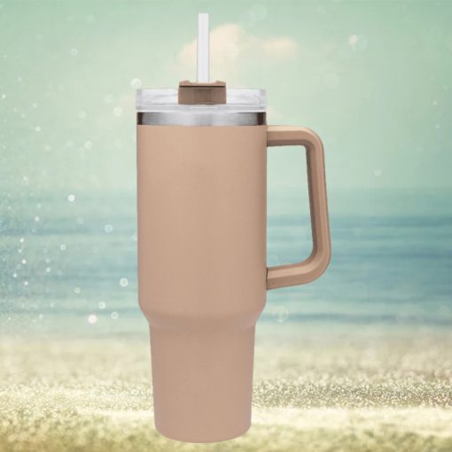 Reusable Vacuum Quencher Tumbler with Straw