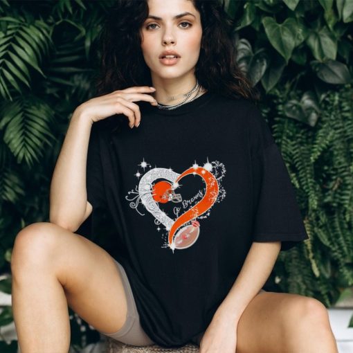 Rhinestone heart Cleveland Browns go Browns shirt