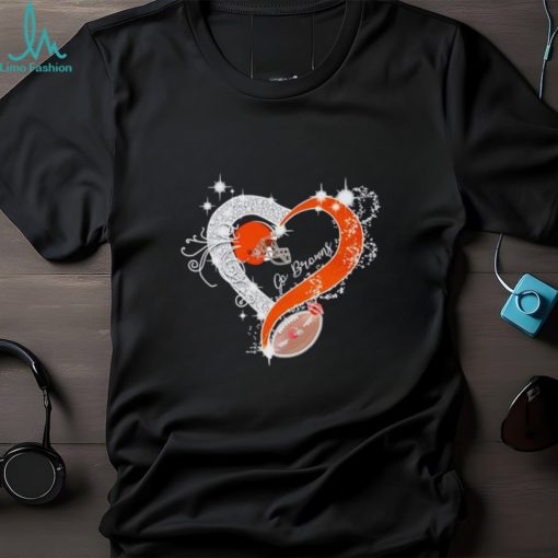 Rhinestone heart Cleveland Browns go Browns shirt