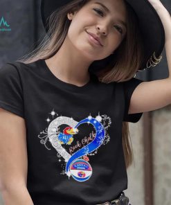 Rhinestone heart Kansas Jayhawks rock Chalk shirt