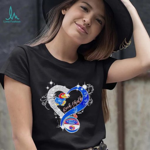 Rhinestone heart Kansas Jayhawks rock Chalk shirt