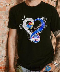 Rhinestone heart Kansas Jayhawks rock Chalk shirt