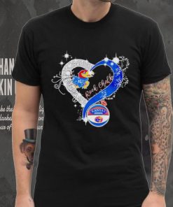 Rhinestone heart Kansas Jayhawks rock Chalk shirt