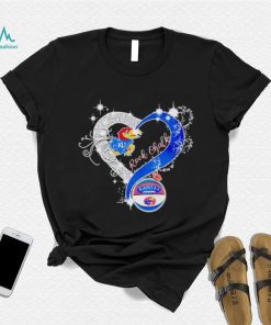 Rhinestone heart Kansas Jayhawks rock Chalk shirt