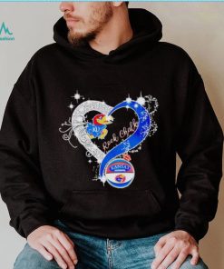 Rhinestone heart Kansas Jayhawks rock Chalk shirt