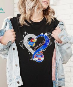 Rhinestone heart Kansas Jayhawks rock Chalk shirt