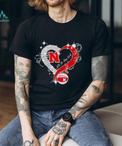 Rhinestone heart Nebraska Cornhuskers lets go Big Red shirt